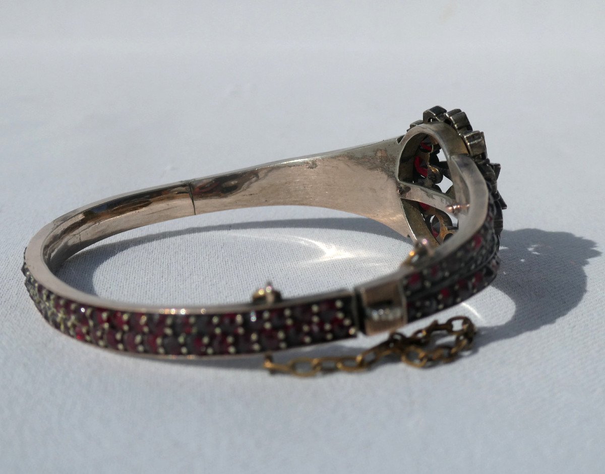 Bracelet Semi Rigide , époque Napoléon III , Grenats , Bijou XIXe , Second Empire , étoiles-photo-1