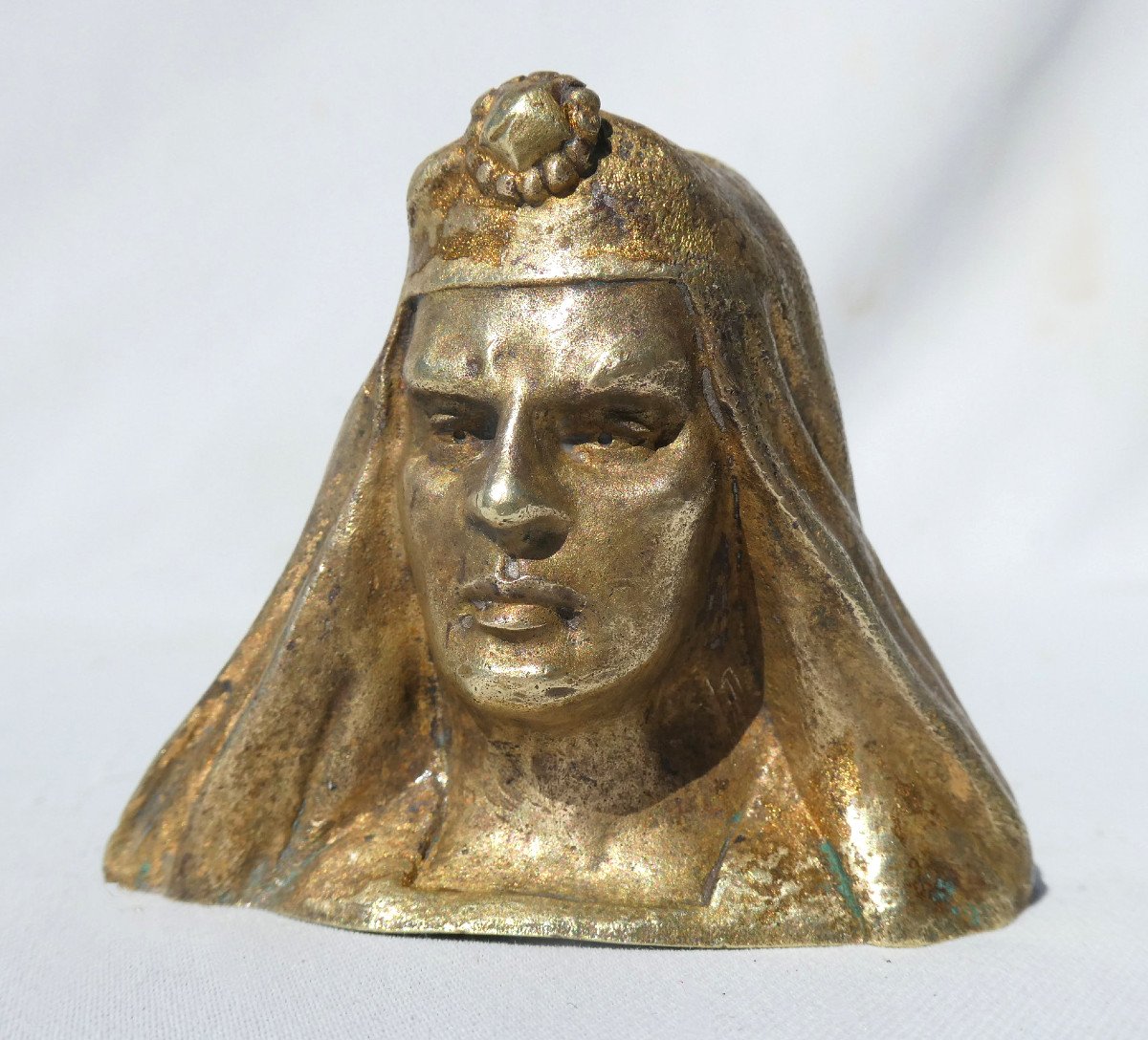 Orientalized Bust In Gilt Bronze, Young Egyptian Man Nineteenth