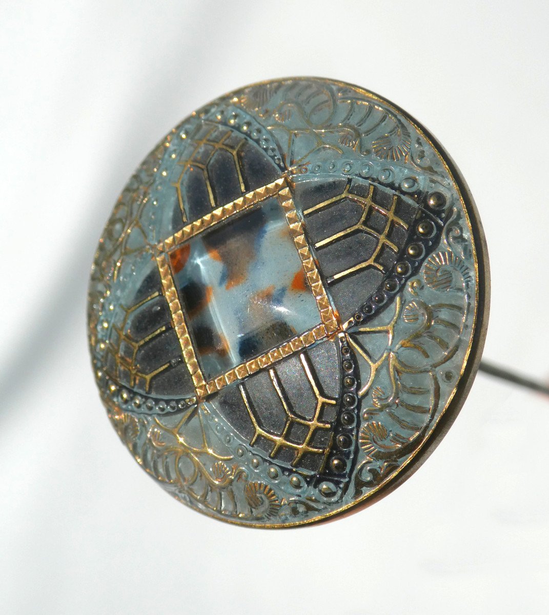 Large Hat Pin 1910 Art Nouveau Style, Fashion Hair Jewelry-photo-4