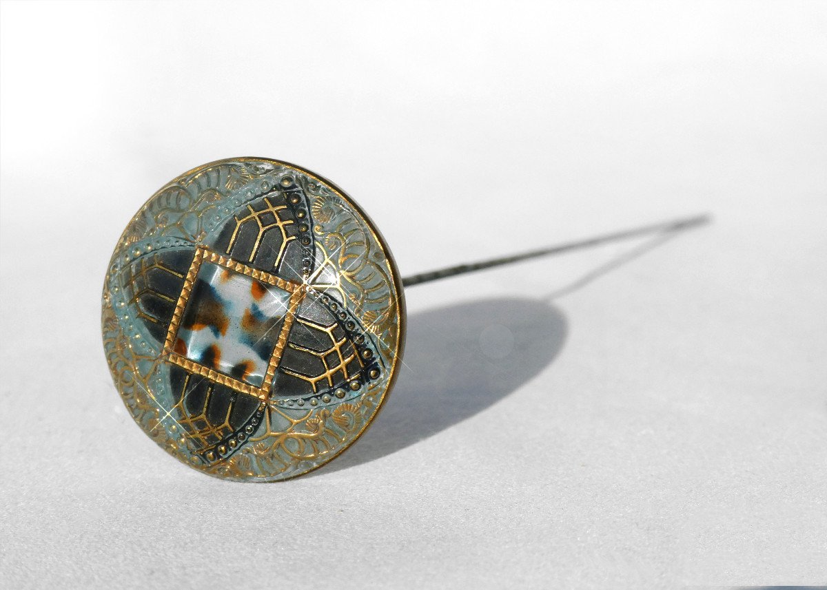 Large Hat Pin 1910 Art Nouveau Style, Fashion Hair Jewelry