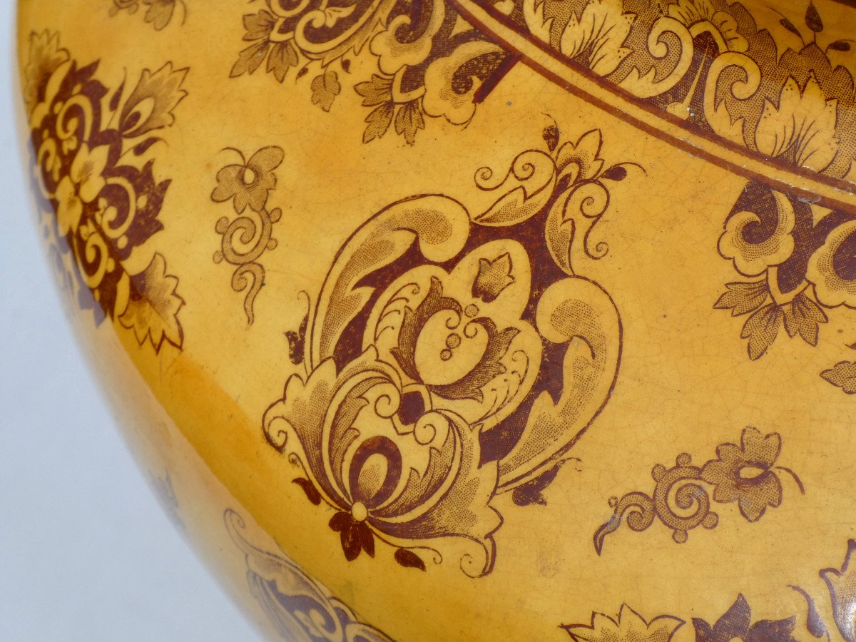 Large Cache Pot In Faience De Longwy Period Of Huart Frères, Napoleon III Nineteenth, Vase-photo-3