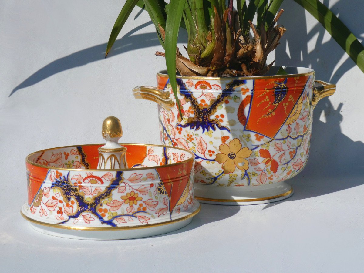 Pair Of Ice Cream Makers / Ice Cream Makers In 18th Century Derby Porcelain, Decor Imari / Admiral Nelson-photo-2
