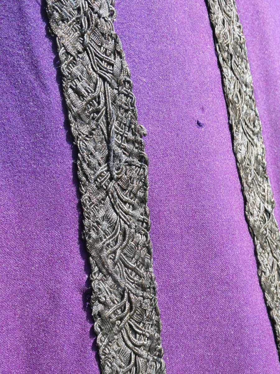 Dress Epoque 1900, Women's Suit In Purple Woolen Cloth, Costume Belle Epoque Nineteenth Fashion-photo-1
