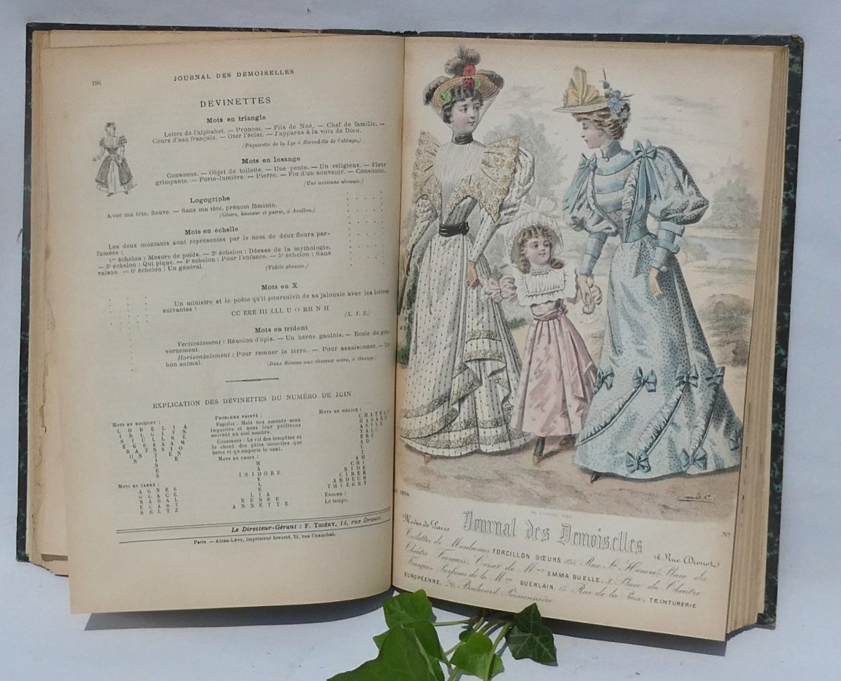 Journal Des Demoiselles Livre Relié De Gravures De Mode Colorisées Belle Epoque XIXe 1894-photo-5