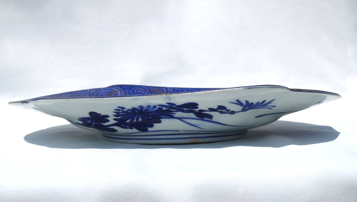 Grand Plat En Porcelaine Japonaise , Coloris Imari , Décor De Carpe , Poisson XIXe , Japon-photo-3