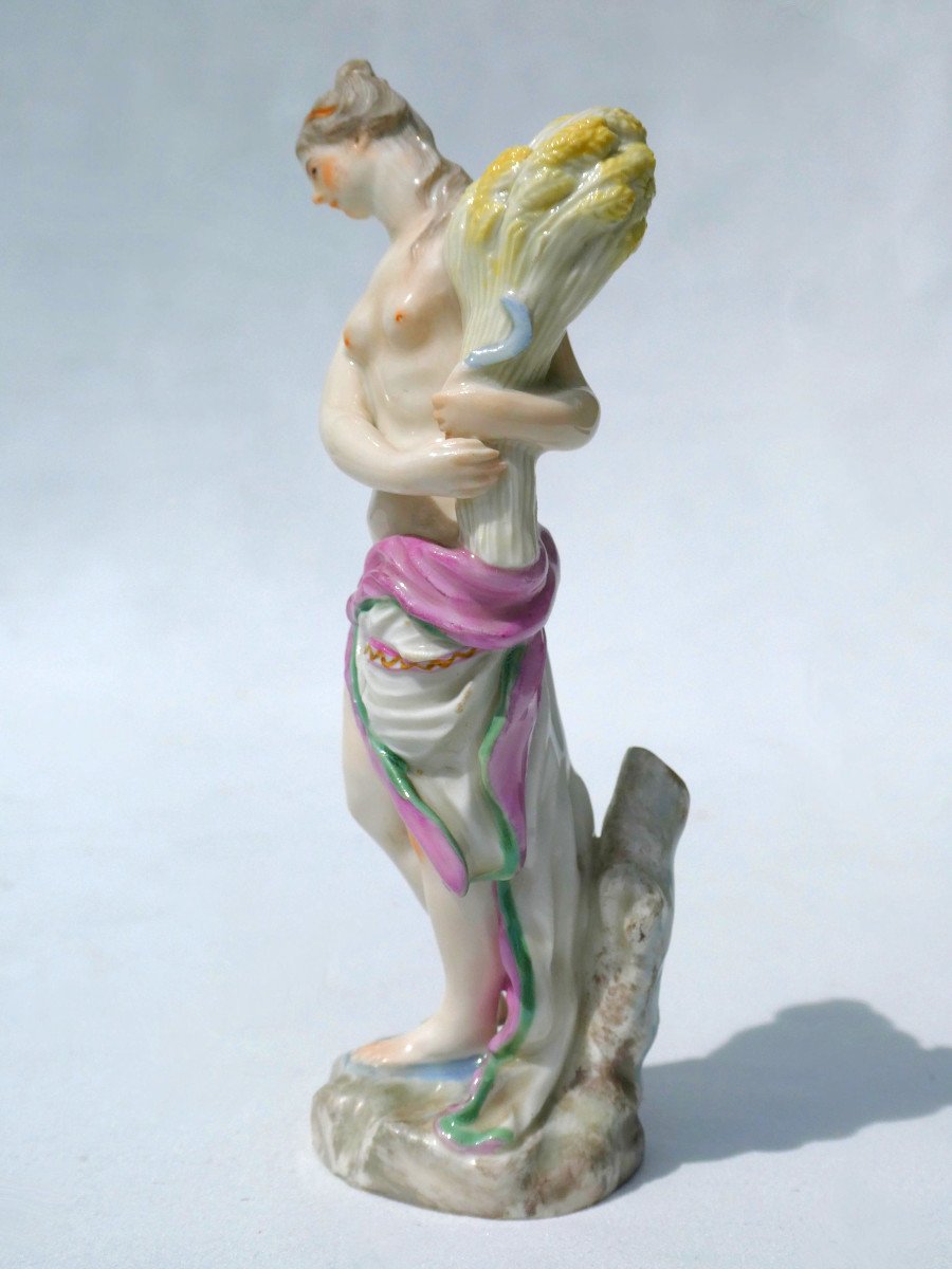 Sujet Mythologique En Porcelaine Allemande Style XVIIIe , Meissen XIXe , Ceres Demeter , Déesse-photo-2