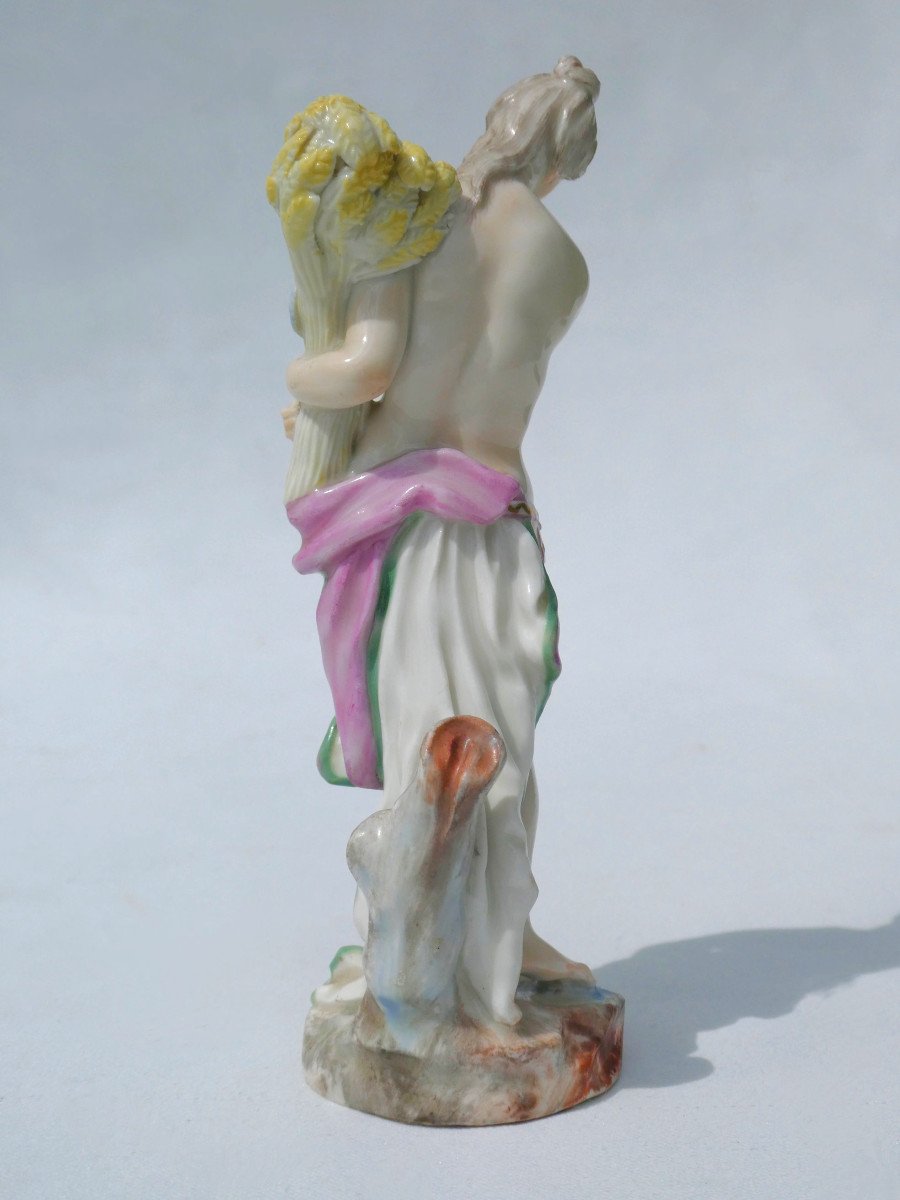 Sujet Mythologique En Porcelaine Allemande Style XVIIIe , Meissen XIXe , Ceres Demeter , Déesse-photo-3