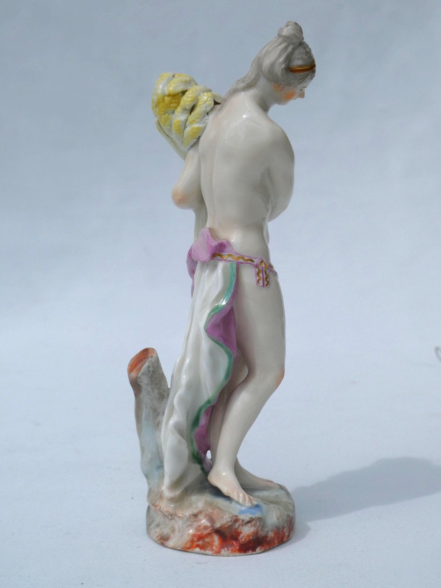 Sujet Mythologique En Porcelaine Allemande Style XVIIIe , Meissen XIXe , Ceres Demeter , Déesse-photo-4