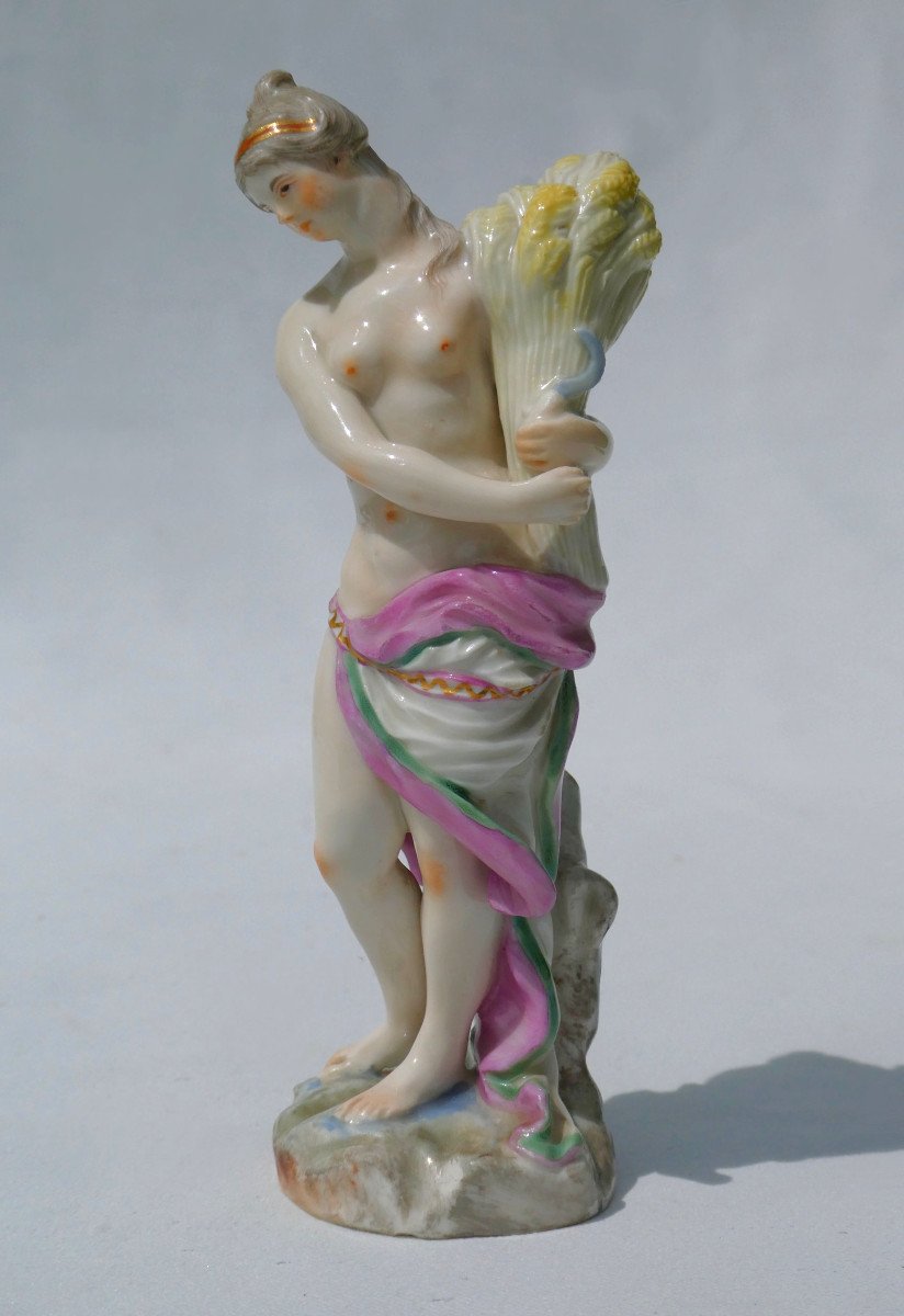 Sujet Mythologique En Porcelaine Allemande Style XVIIIe , Meissen XIXe , Ceres Demeter , Déesse