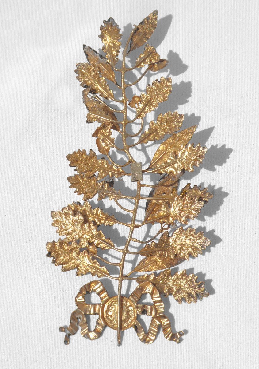 Large Palm In Sterling Silver Vermeil, Napoleon III Period, Laurel Leaves, Oak Nineteenth-photo-4
