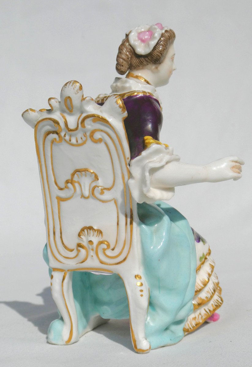 Sujet En Porcelaine Polychrome , Style Meissen XVIIIe Siecle , Samson XIXe , Napoléon III Femme-photo-3