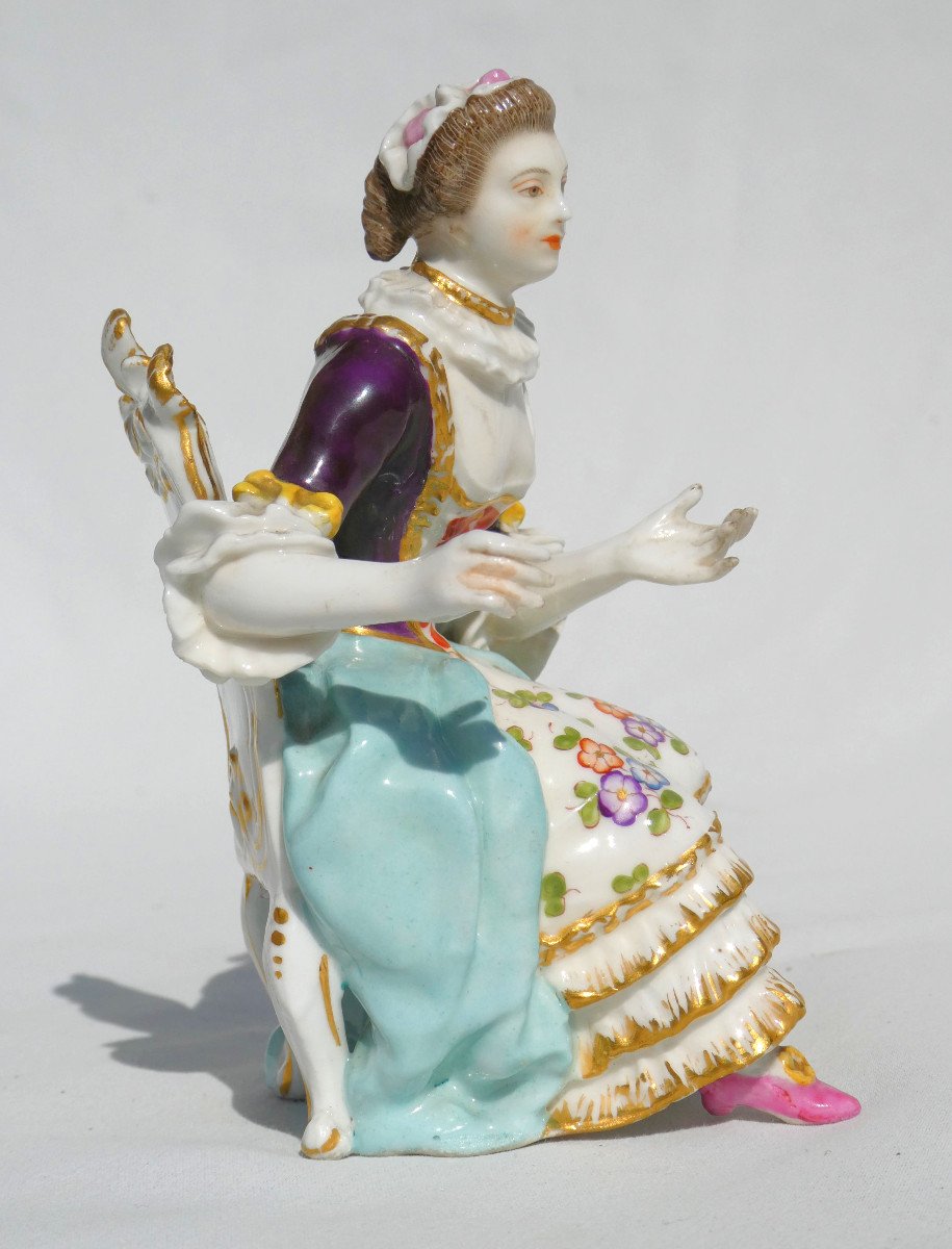 Sujet En Porcelaine Polychrome , Style Meissen XVIIIe Siecle , Samson XIXe , Napoléon III Femme