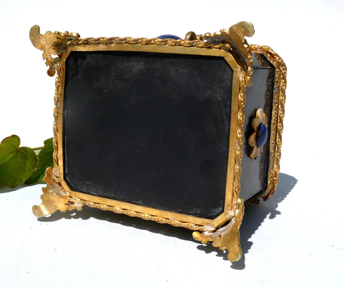 Napoleon III Period Jewelry Box, Marble, Aventurine, 19th Century Hard Stones, Case, Box-photo-7