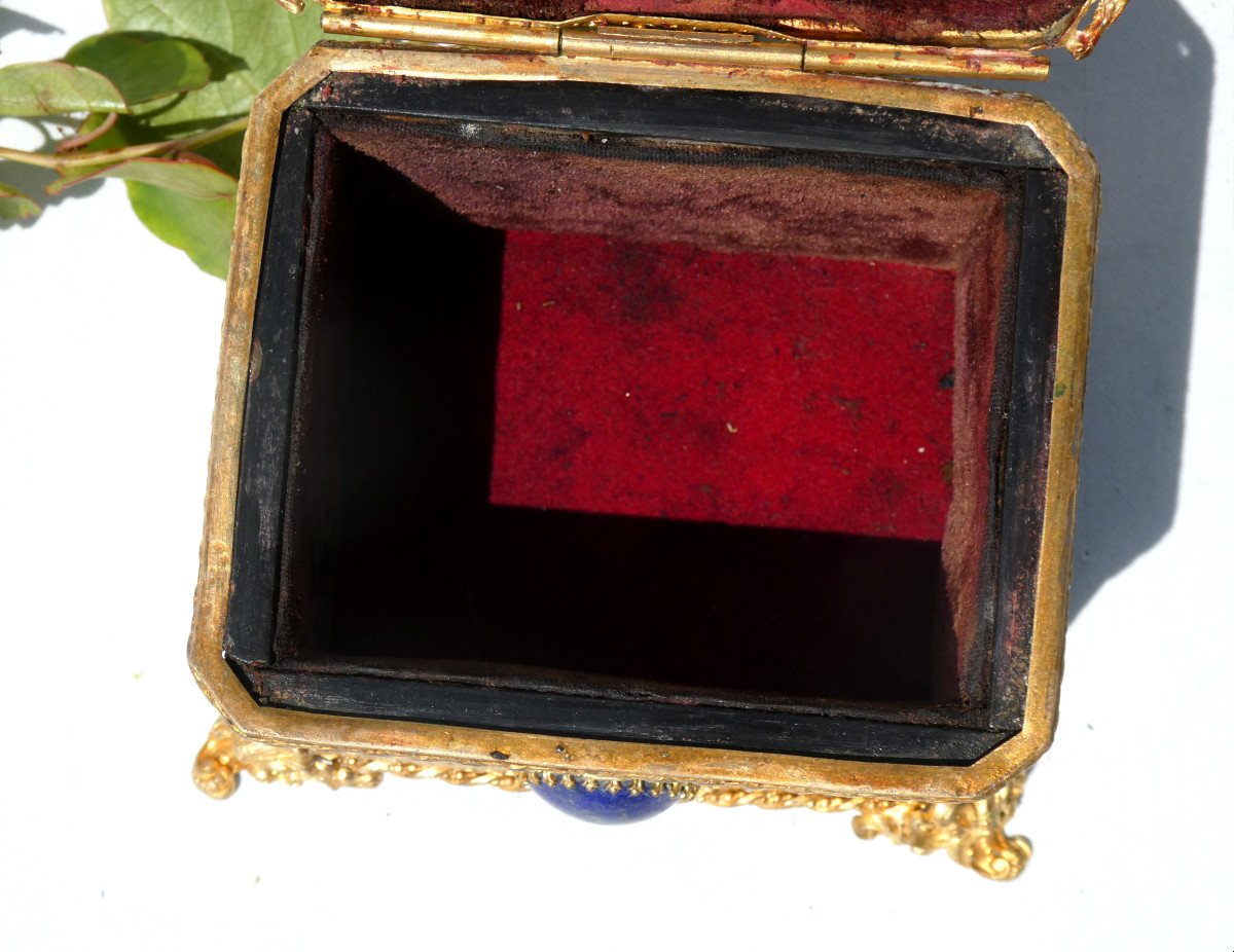 Coffret à Bijoux époque Napoléon III , Marbre , Aventurine , Pierres Dures XIXe , écrin , Boite-photo-8