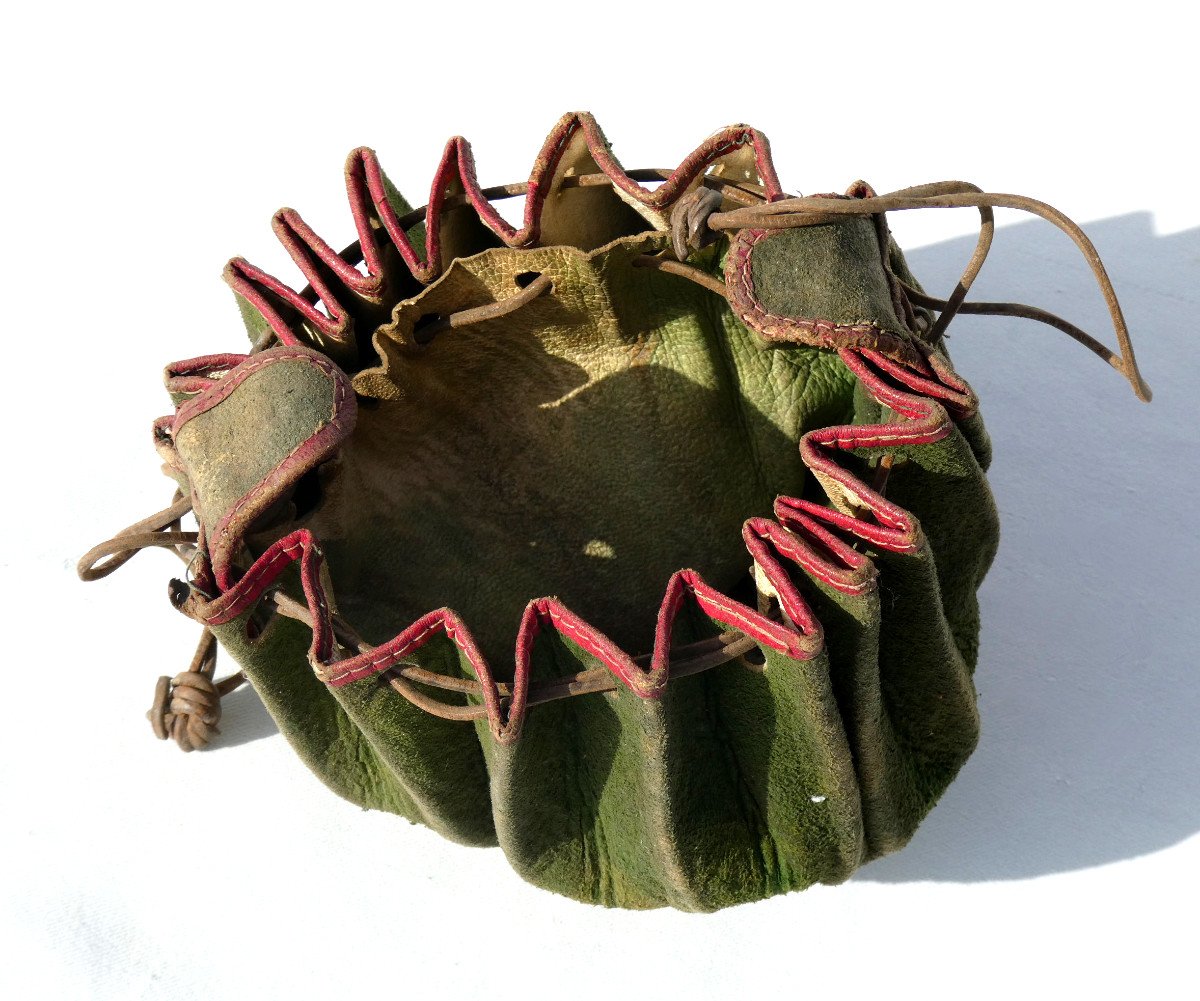 Bourse &agrave; Jeux / Jetons En Cuir , &eacute;poque XVIIIe Siecle , Aumoniere , Reticule -photo-4