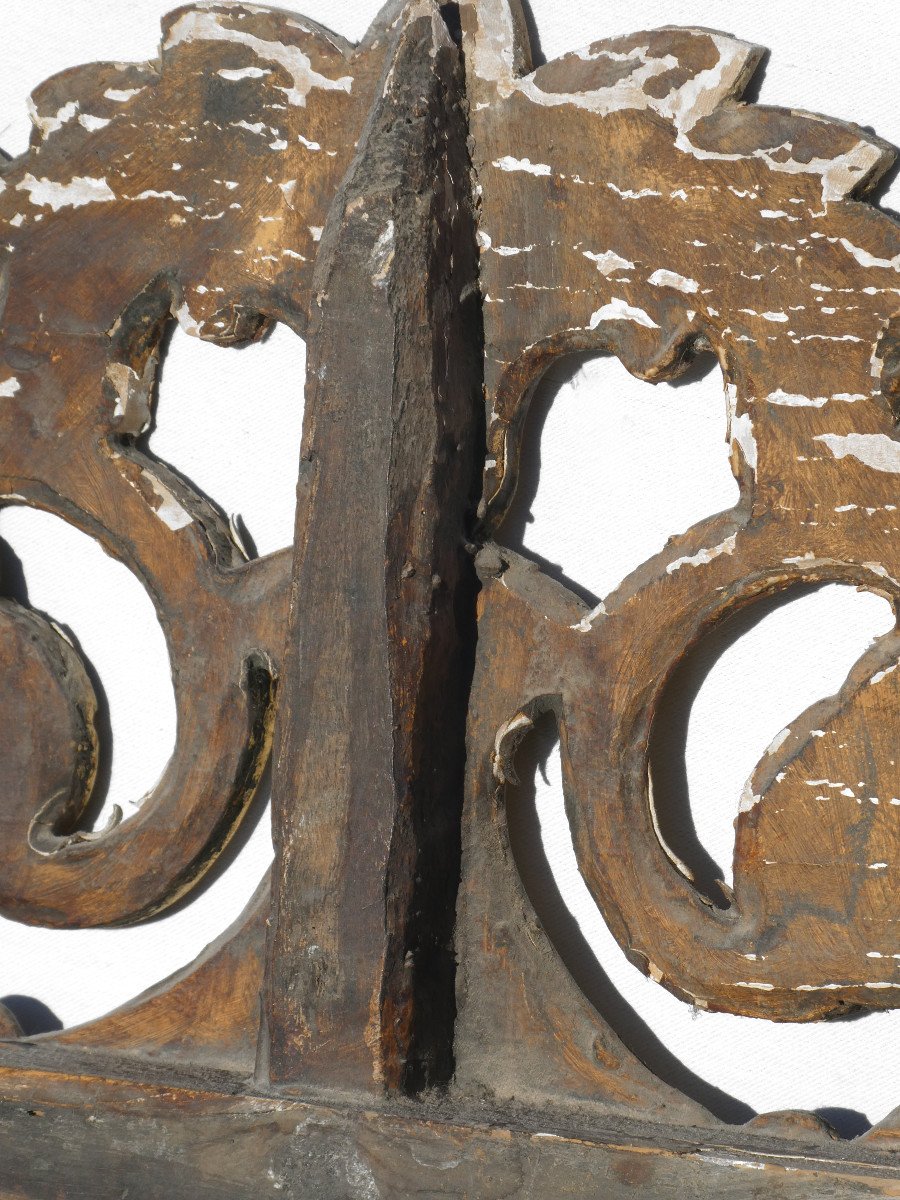 Mirror In Golden Wood, 18th Century Period, Fronton Model, France, Mercury Glass , Louis XVI Style-photo-5