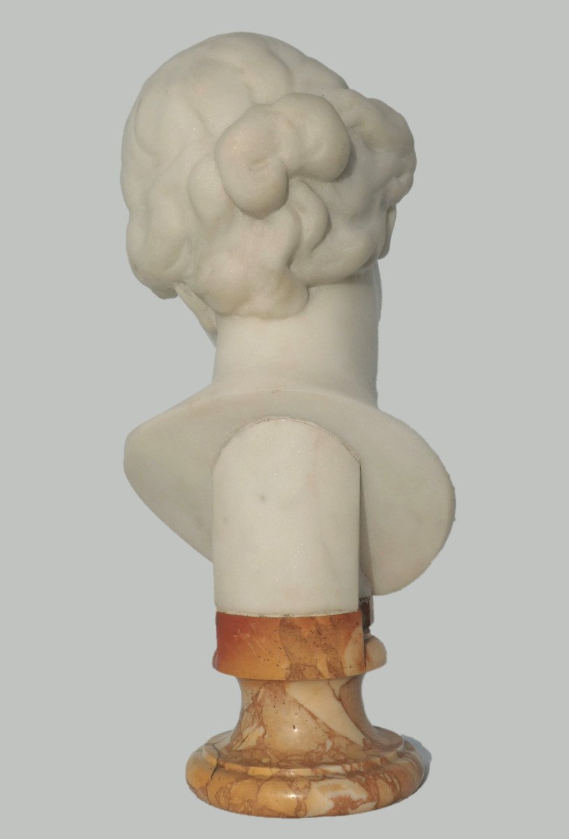 Buste En Marbre Blanc De Carrare , Jeune Femme à l'Antique , Renaissance XIXe , Wicar Lille-photo-4