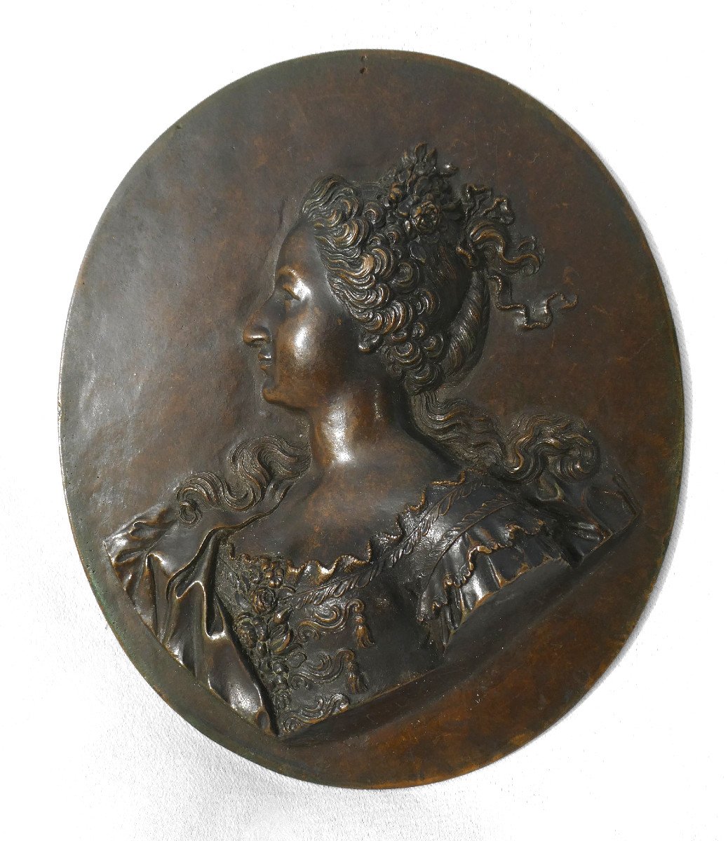 Bronze Profile Of Marie De Tenarre Montmain, Princess De Bauffremont, Marie Antoinette-photo-3