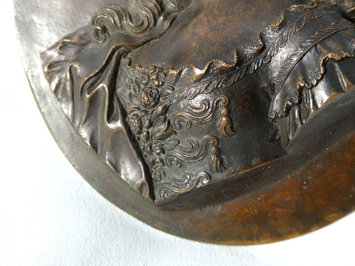 Bronze Profile Of Marie De Tenarre Montmain, Princess De Bauffremont, Marie Antoinette-photo-4