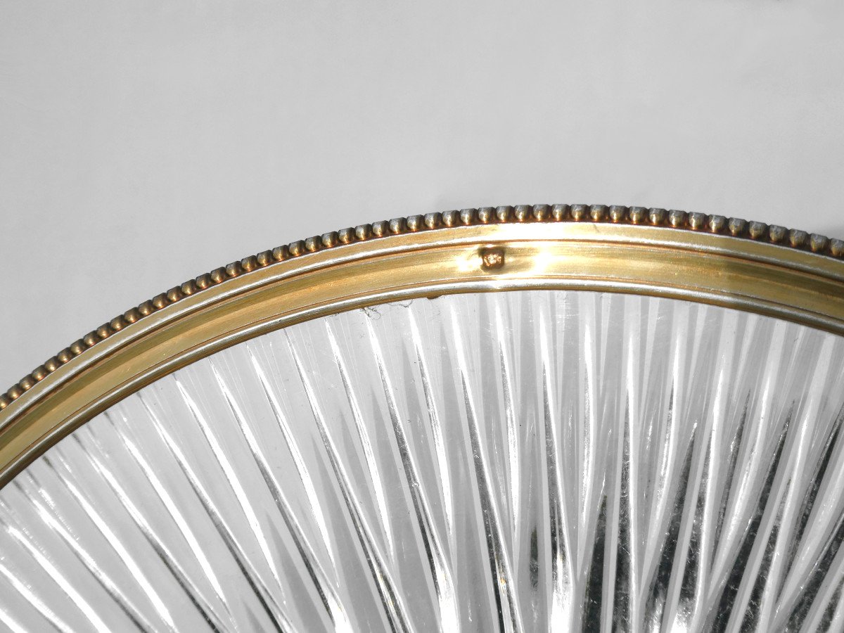 Pair Of Plates, Cut Crystal & Sterling Silver Mounted Cups, Risler 19th Century, Plate-photo-3