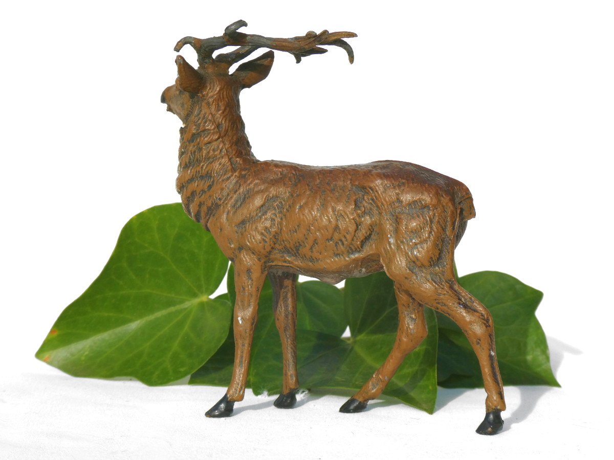 Lead From Nuremberg Late 19th Century Period, Deer, Napoleon III Animal Subject, Vienna Bronze-photo-3