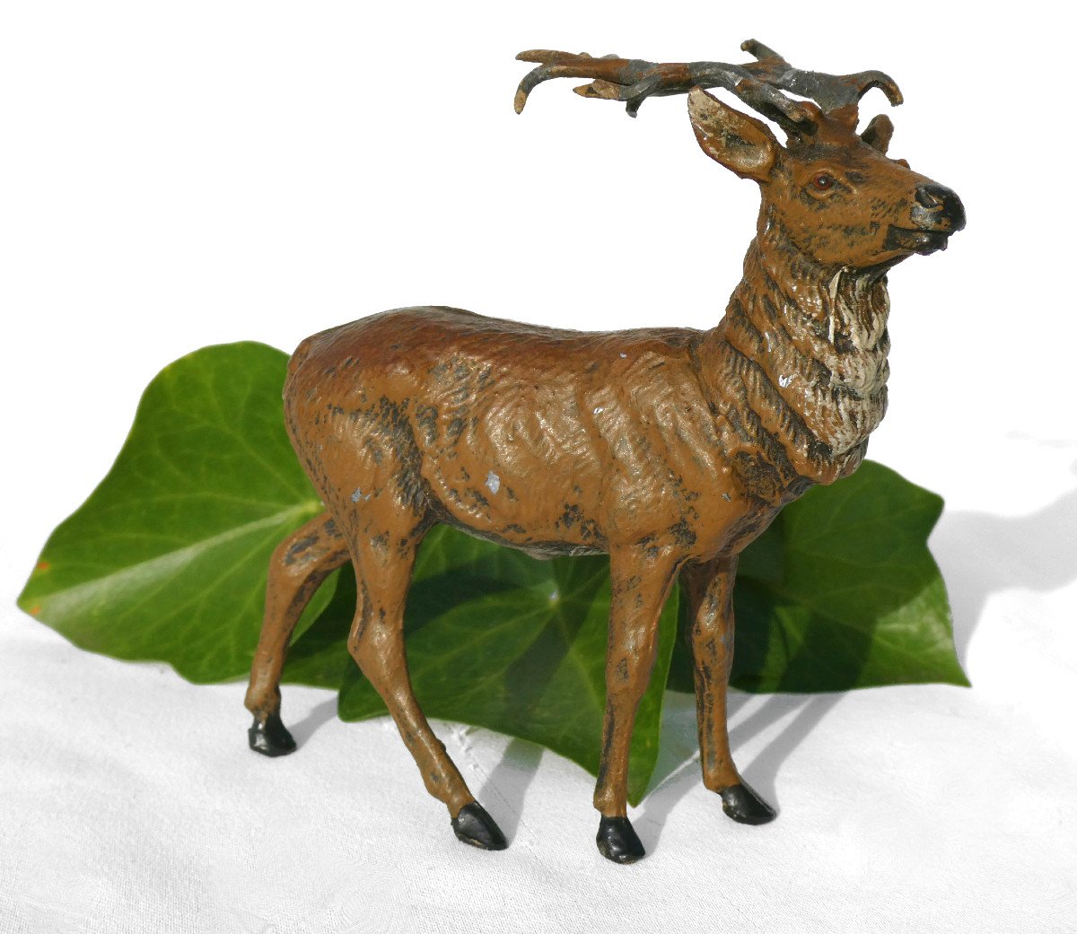 Lead From Nuremberg Late 19th Century Period, Deer, Napoleon III Animal Subject, Vienna Bronze