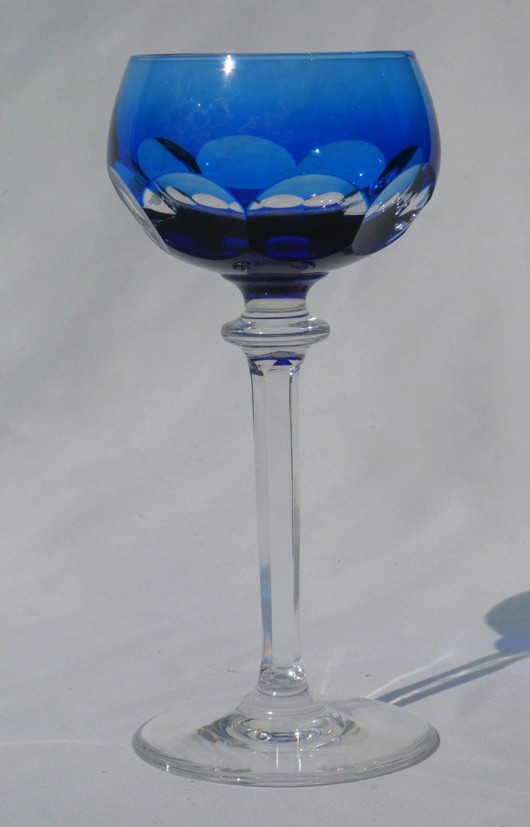 Serie De 6 Verres à Vin En Cristal De Couleur Roemer 1930 Art Deco , Val Saint Lambert / Louis-photo-2