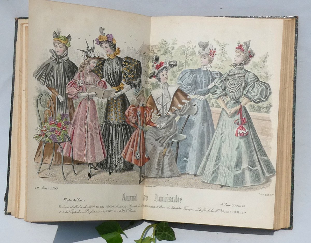 Journal Des Demoiselles Livre Relié De Gravures De Mode Colorisées Belle Epoque XIXe 1895-photo-2