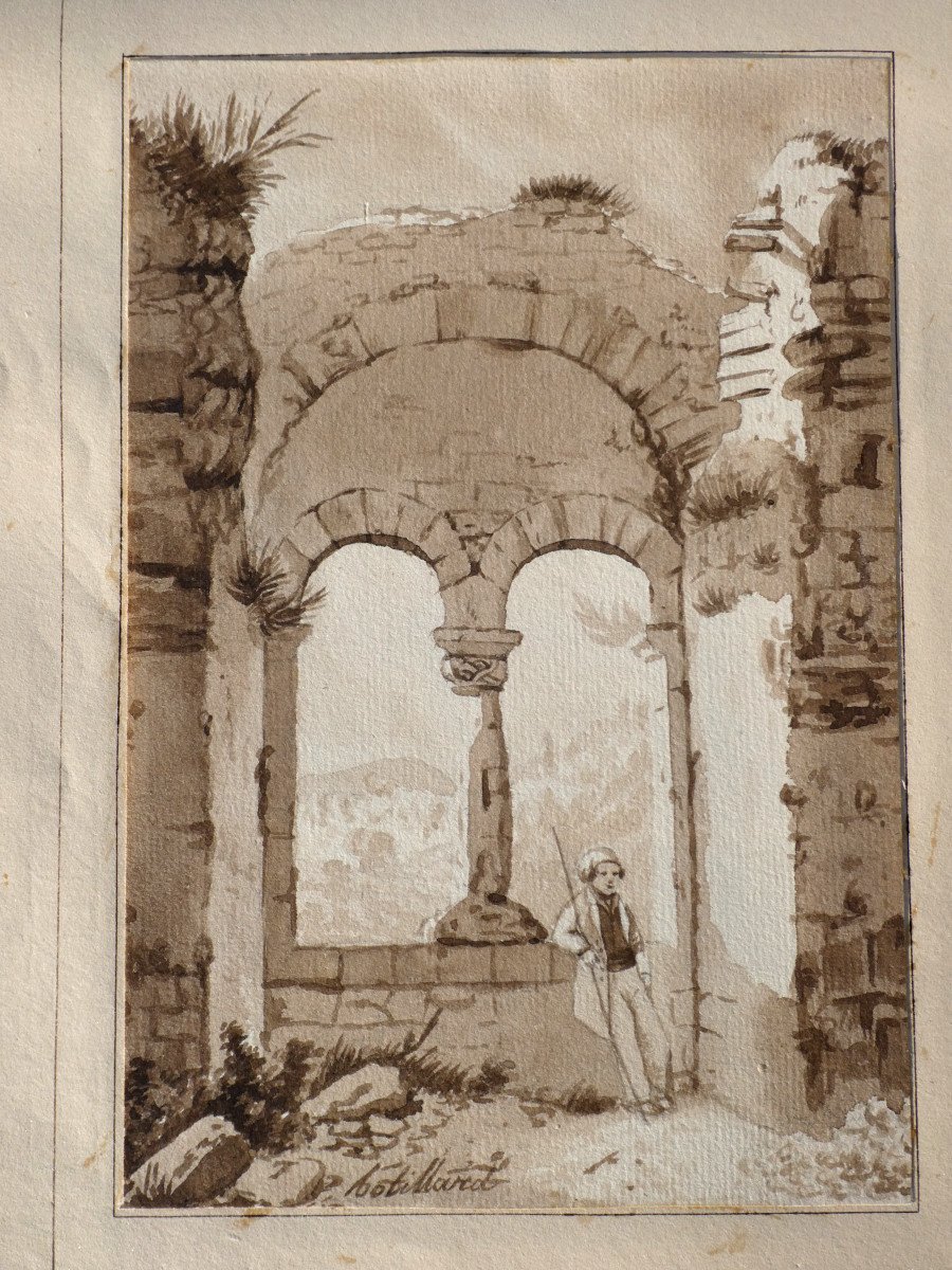 19th Century Travel Album, Collection Of 58 Drawings And Watercolors, Grand Tour, Italy-photo-4