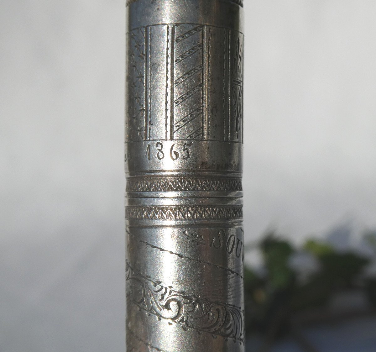 Etui En Argent Massif , Porte Aiguilles / Baton De Cire , Billet Doux Napoléon III XIXe Devise-photo-4