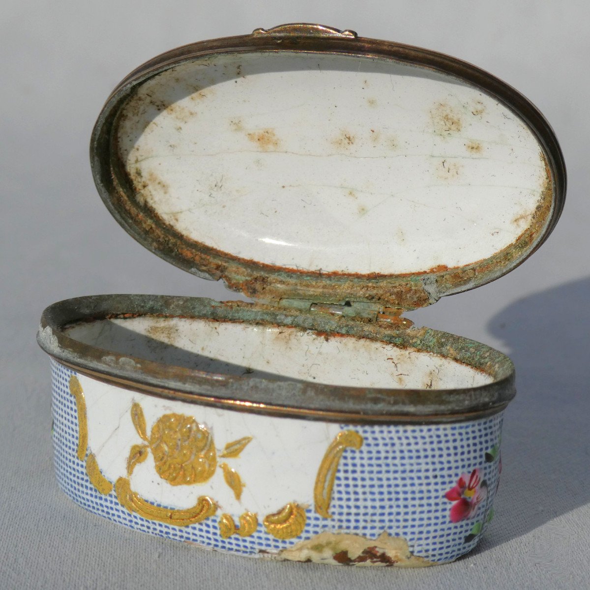 Boite à Mouches En émail De Bilston / Battersea , époque XVIIIe Siecle , Louis XVI , Tabatiere -photo-3