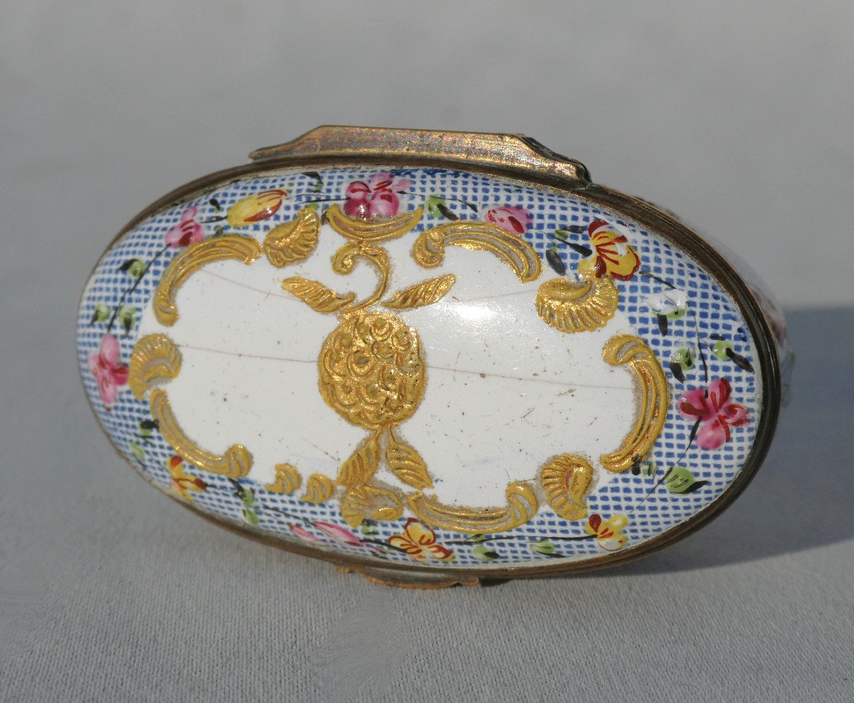 Boite à Mouches En émail De Bilston / Battersea , époque XVIIIe Siecle , Louis XVI , Tabatiere 