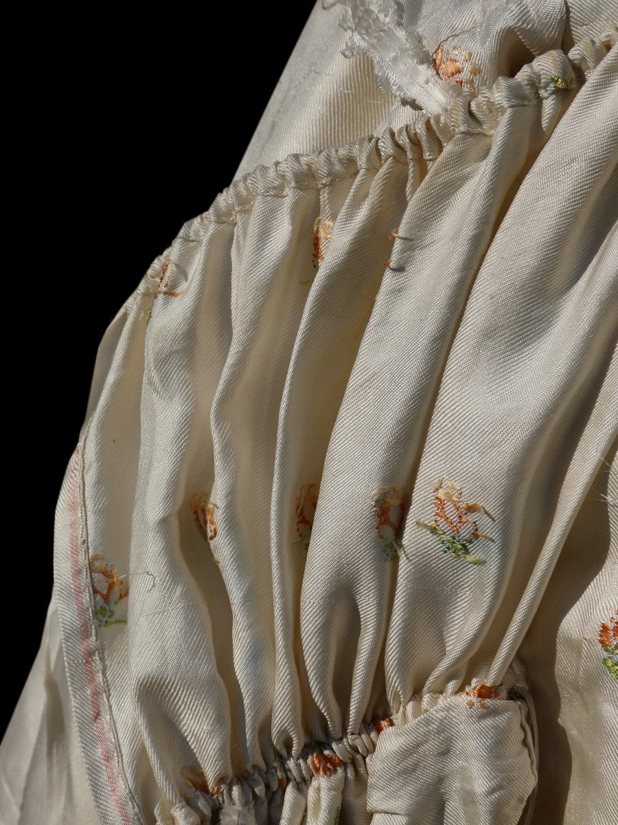 Late 18th Century Dress, Marvelous Directoire Period, Silk Costume, Empire Waist 1790 1800-photo-3