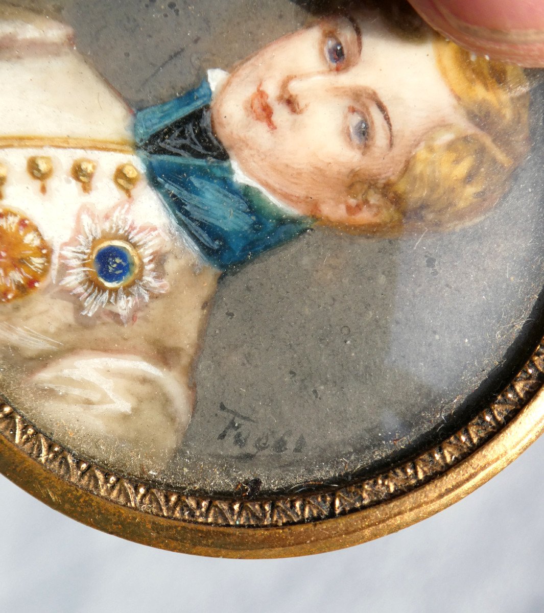 Miniature Portrait, Watercolor Of The Duke Of Reichstadt, Son Of Emperor Napoleon I, Aiglon-photo-3