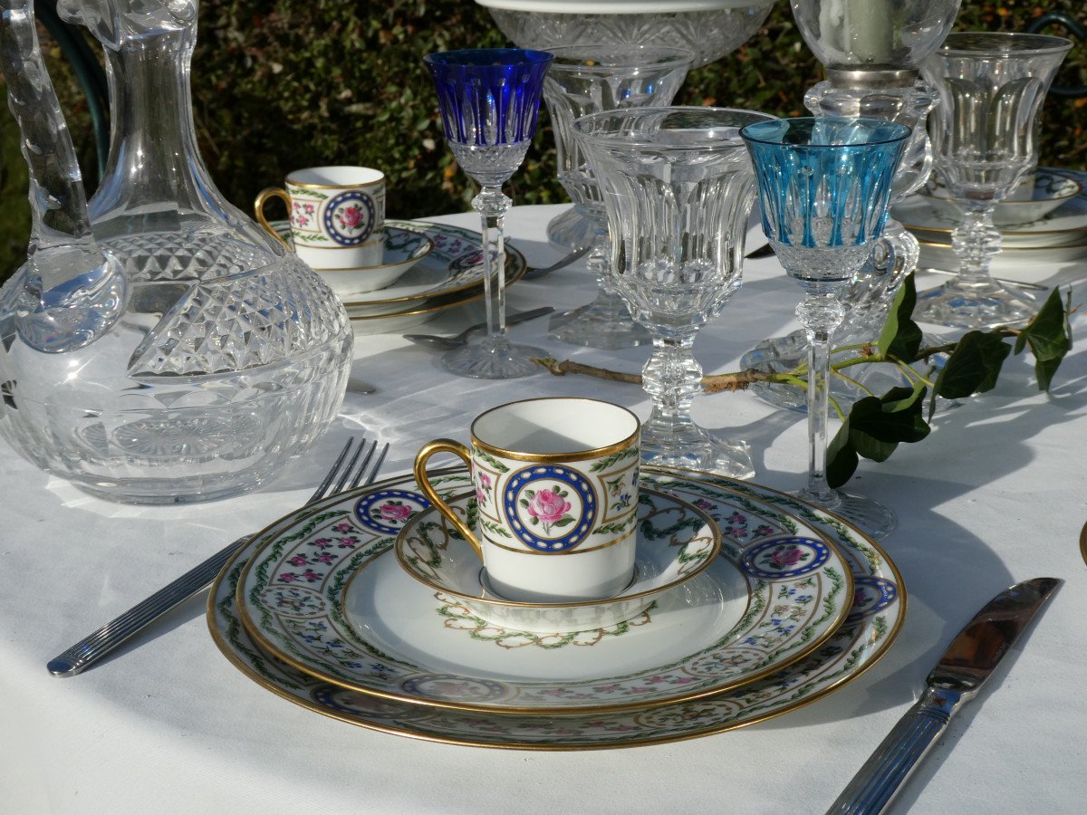 Important Haviland Limoges Porcelain Table Service, Louveciennes Marie Antoinette Decor , Sevres Style-photo-2