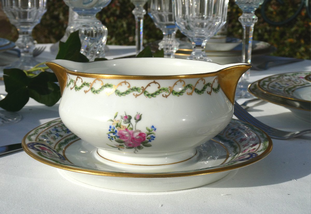 Important Haviland Limoges Porcelain Table Service, Louveciennes Marie Antoinette Decor , Sevres Style-photo-1