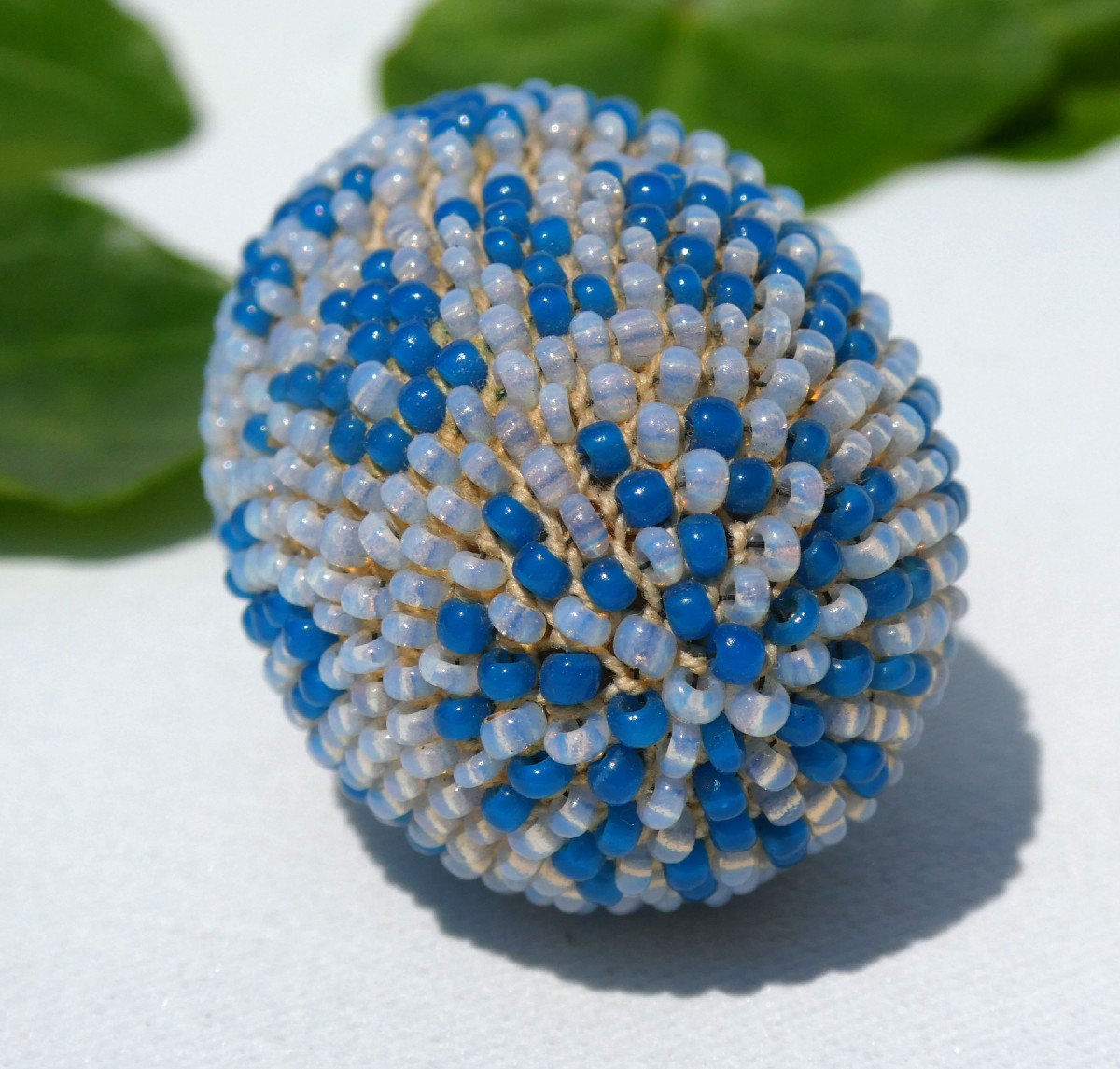 Oeuf Perlé époque Napoléon III , Travail De Broderie XIXe , Curiosités , Porte Dé à Coudre -photo-3