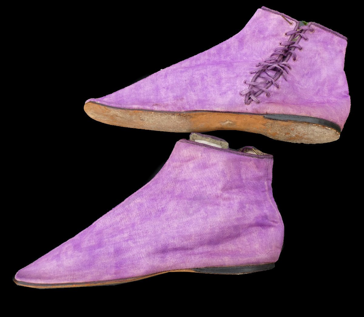 Pair Of Women's Shoes Around 1830, Adelaide Model Shoes, 19th Century Romantic Costume-photo-3