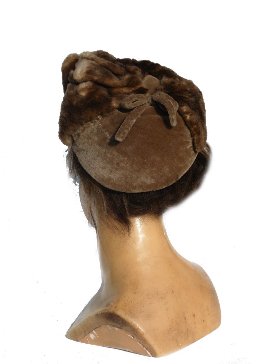 Hat 1930/1940, Jacques Heim Fur, Fashion, Toque, Hat Pin, Haute Couture-photo-3