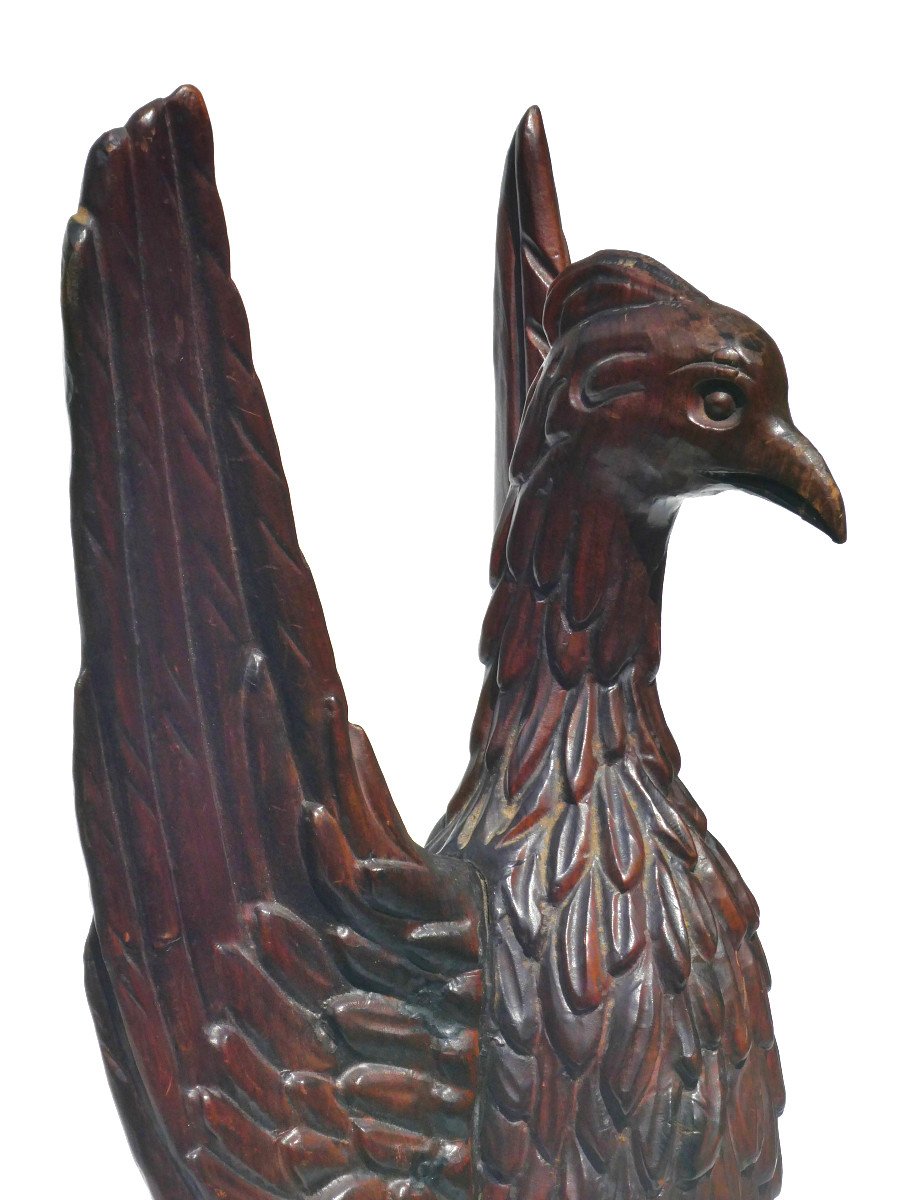 Religious Sculpture In Walnut Holy Spirit 19th Century, Dove Napoleon III Period, Church Object-photo-3