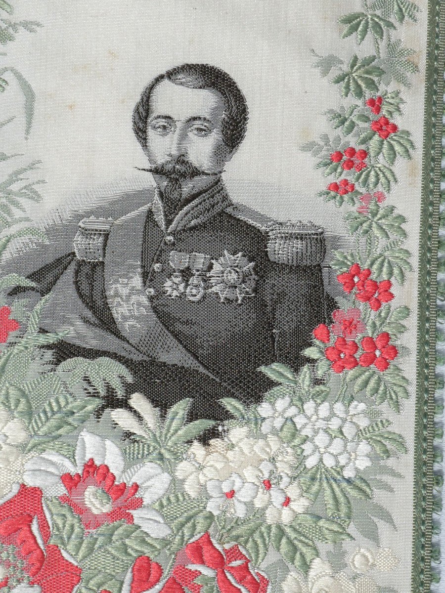 Portrait Sur Soie , Couple Imperial , Empereur Napoléon III & Imperatrice Eugenie XIXe Lyon-photo-4
