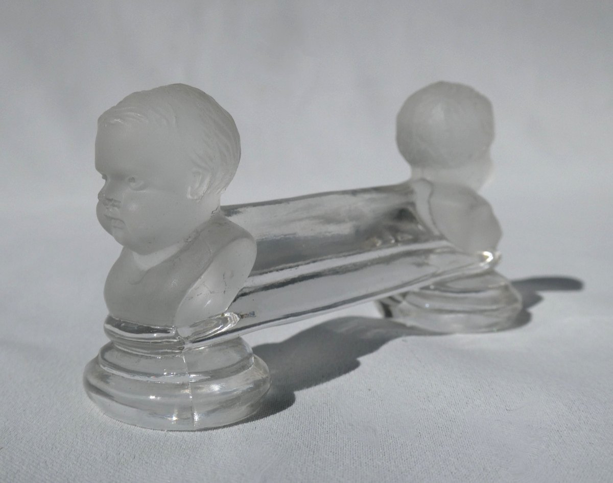 Serie De 12 Porte Couteaux En Cristal De Baccarat , Roi De Rome / Enfant De Houdon , XIXe -photo-3