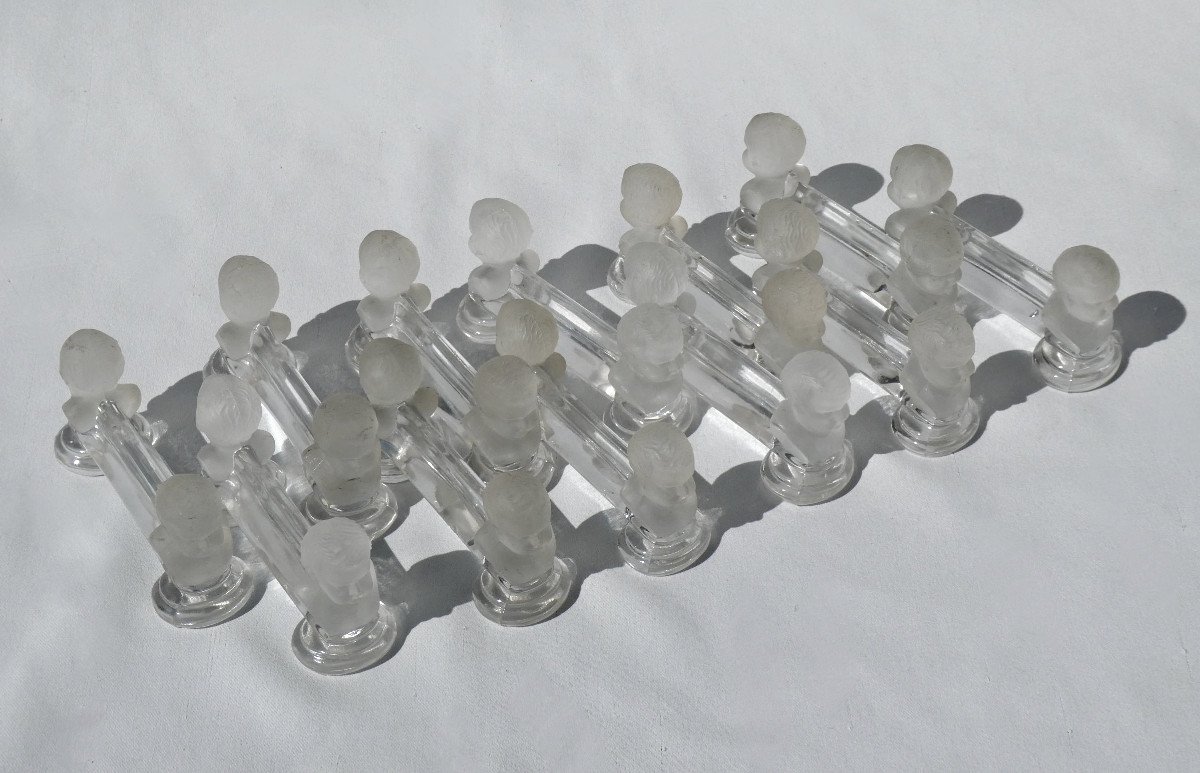 Set Of 12 Baccarat Crystal Knife Holders, King Of Rome / Child Of Houdon, 19th Century -photo-4