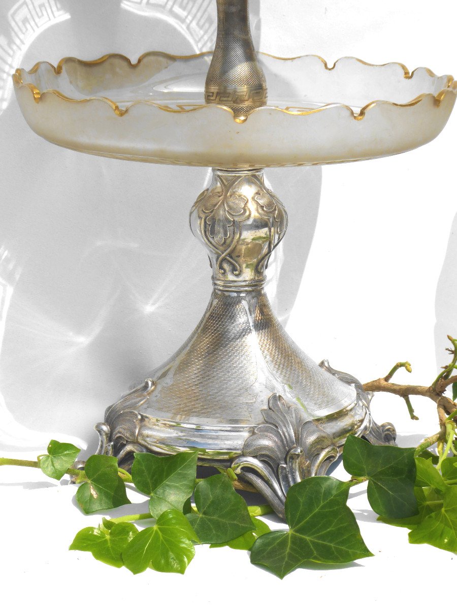Mute Servant Napoleon III Centerpiece, Crystal 19th Century Tulipiere Baccarat-photo-3