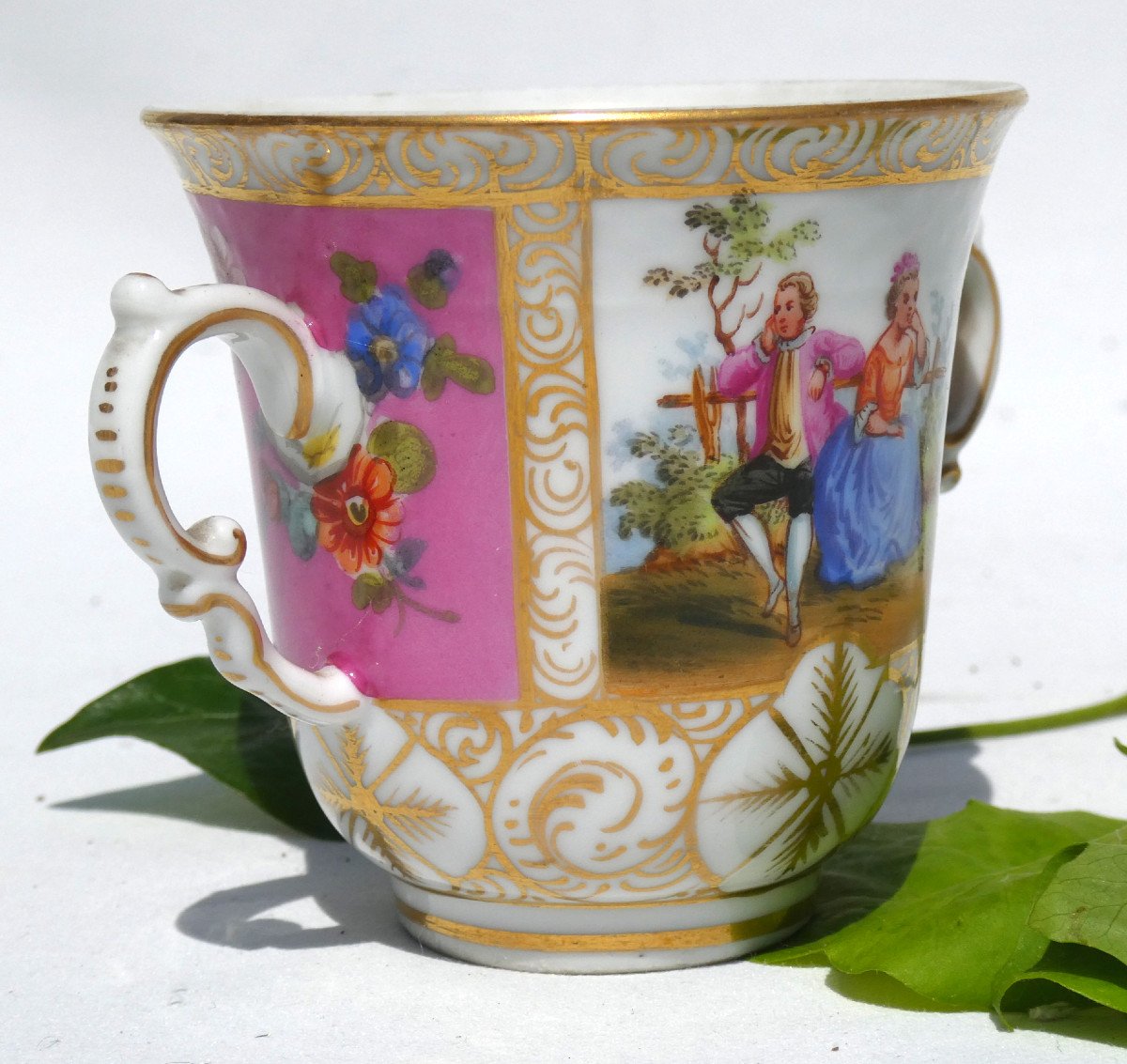 Meissen Porcelain Chocolate / Sorbet Cup Rex Augustus, Napoleon III, 19th Century-photo-2