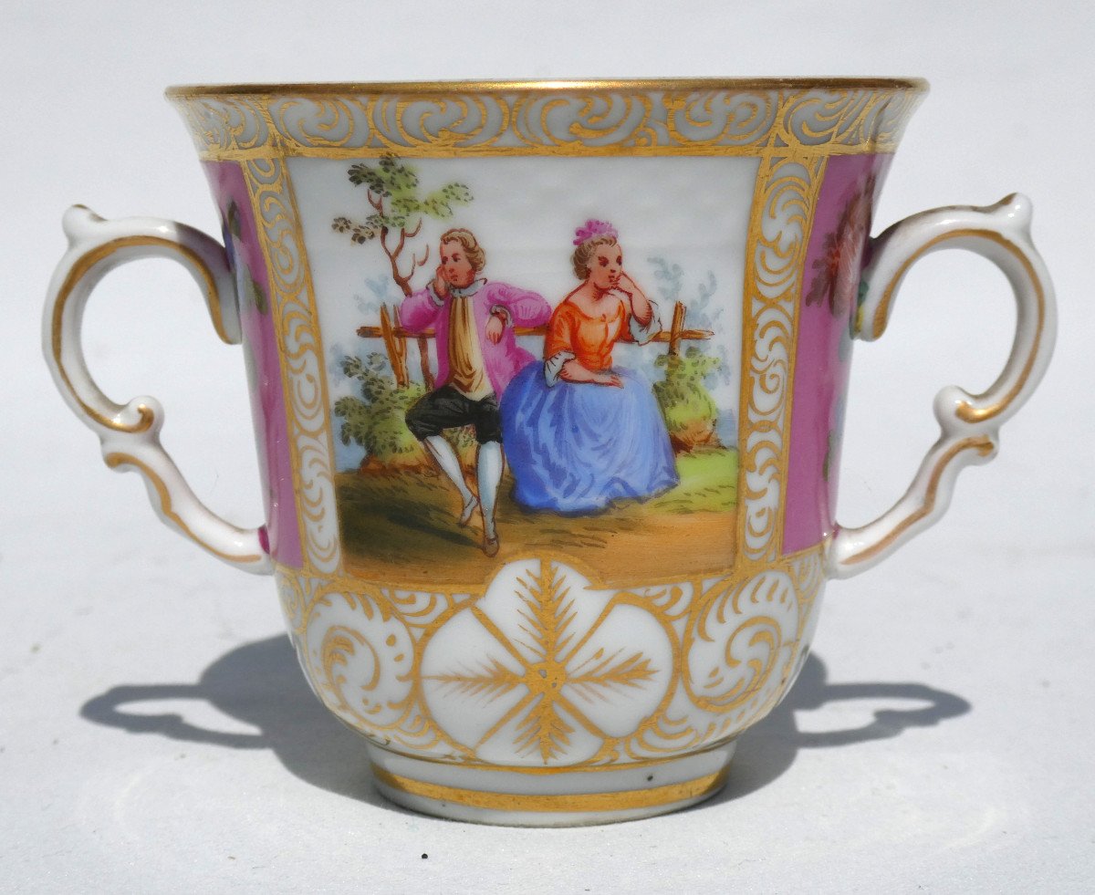 Meissen Porcelain Chocolate / Sorbet Cup Rex Augustus, Napoleon III, 19th Century-photo-1