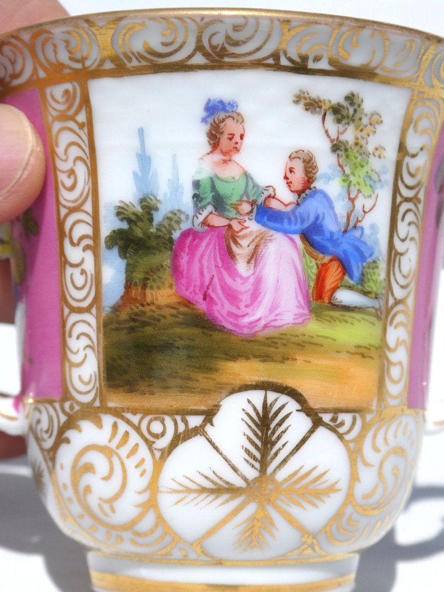 Meissen Porcelain Chocolate / Sorbet Cup Rex Augustus, Napoleon III, 19th Century-photo-3