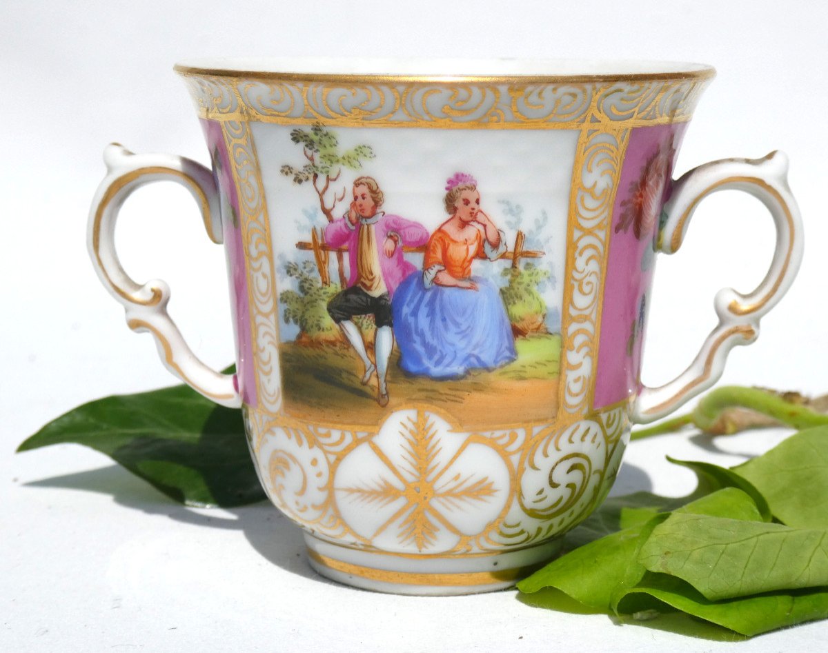 Meissen Porcelain Chocolate / Sorbet Cup Rex Augustus, Napoleon III, 19th Century