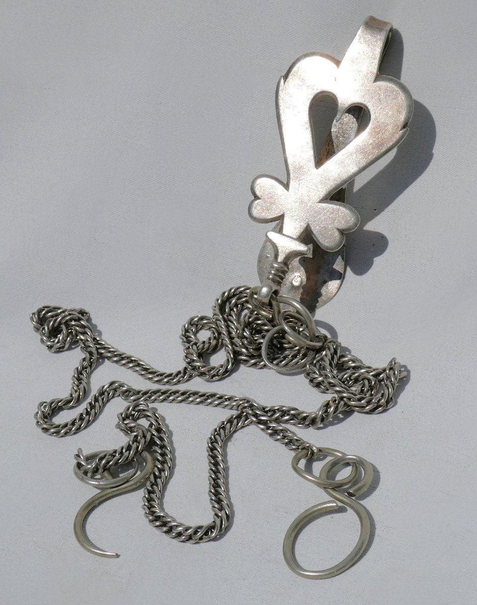 Clavier Chatelaine En Argent Massif , Surcin , Vendée , Poinçon 2nd Coq XVIIIe , bucher-photo-3