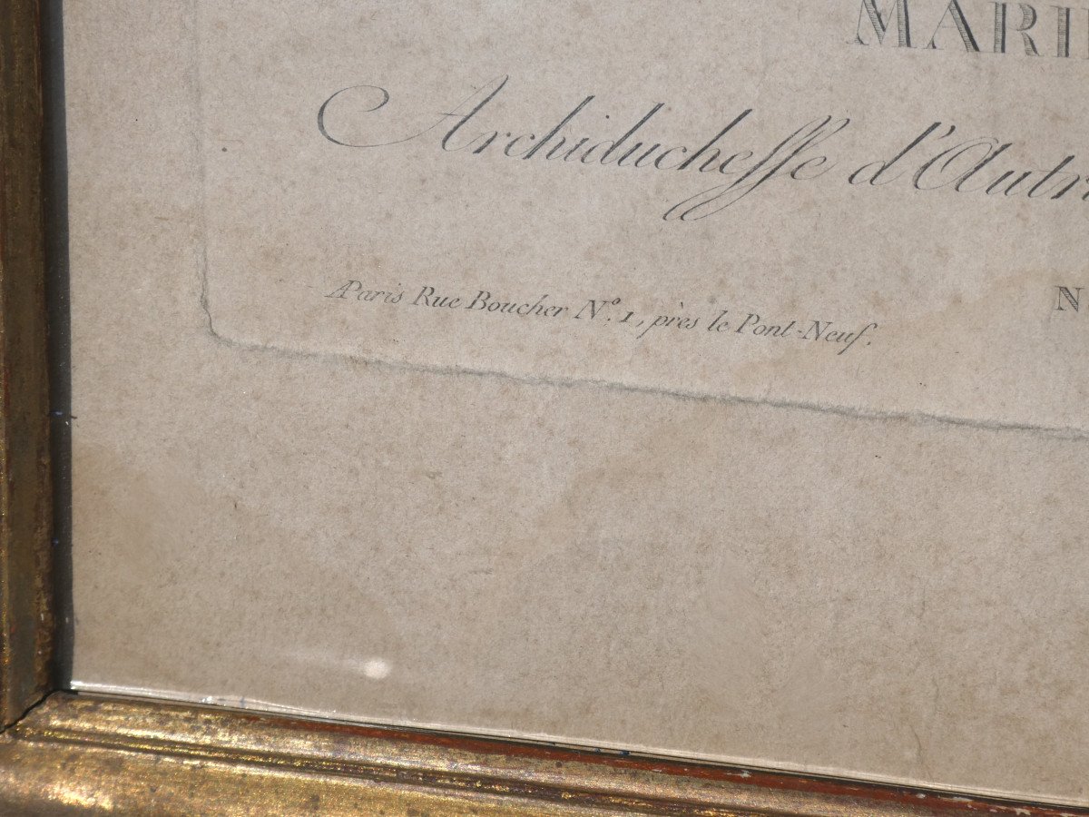 Portrait De La Reine De France Marie Antoinette Louis XVI , Gravure XVIIIe , Souvenir Royaliste-photo-4